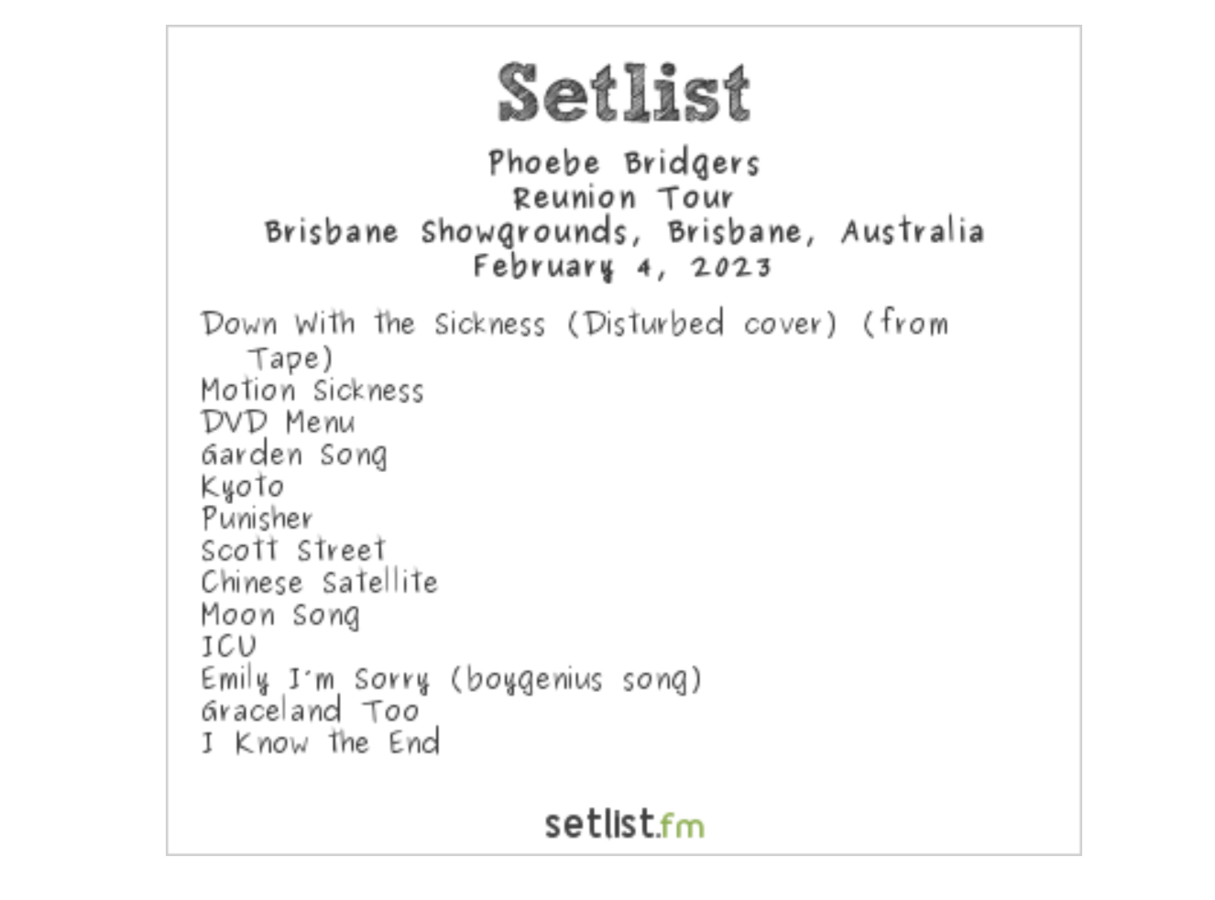 Phoebe Bridgers Live Debuts New boygenius Song in Australia setlist.fm